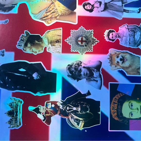 Her Majesty Queen Elizabeth II Holographic Kiss cut sticker sheet - Picture 2 of 6